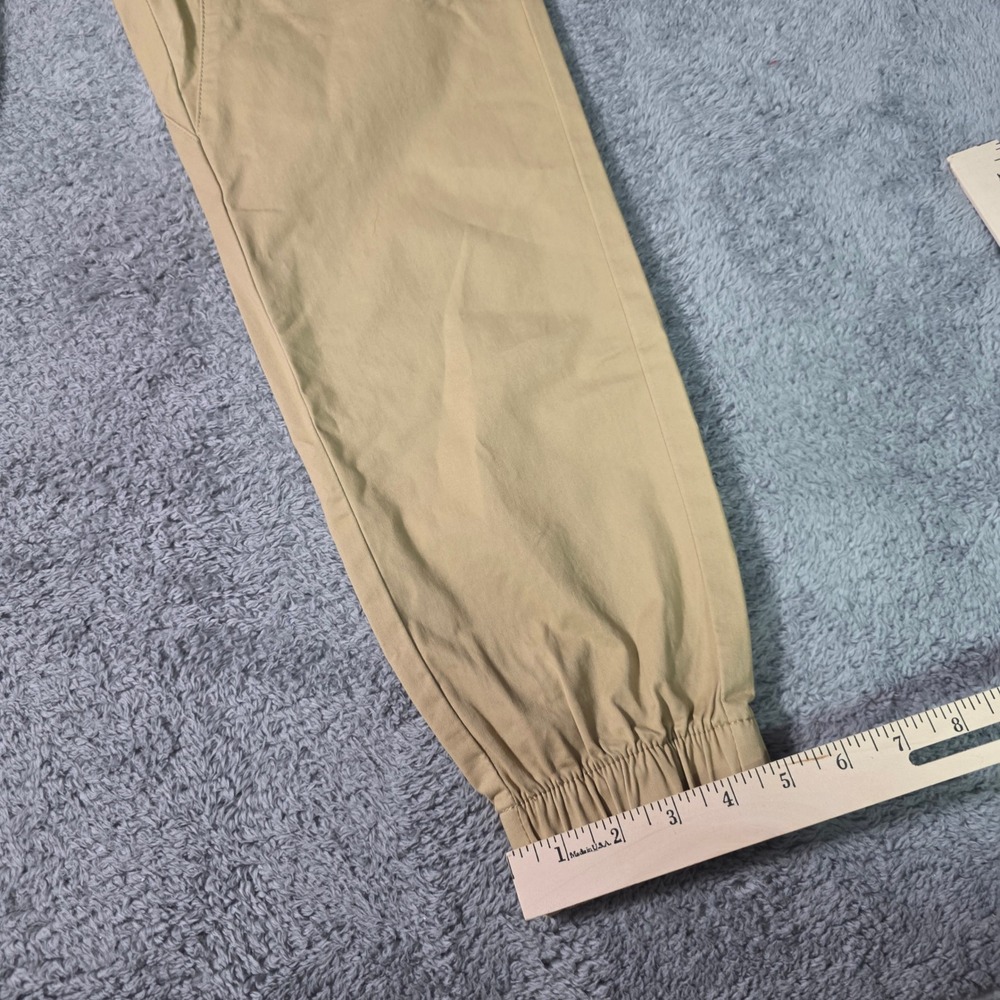 ITALYMORN Mens Small Jogger Pants Khaki Tan Elastic Waist Cotton Spandex Tapered - Picture 3 of 8